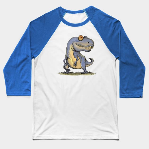 T-Rex Baseball T-Shirt by Artofokan